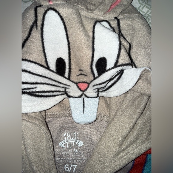 🧡10 for $20🧡 Space Jams Onesie Gray Bugs Bunny| size 6/7| flaws sold as is - Picture 2 of 11